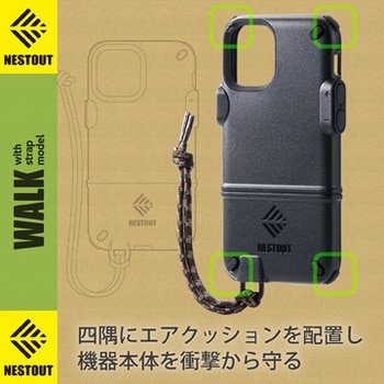 Pm 0anest1bk Iphone12 Mini ケース カバー Nestout トレッキング 登山 アウトドア キャンプ スマホリング エレコム 対応機種 Iphone 12 Mini ブラック Pm 0anest1bk 通販モノタロウ 5038