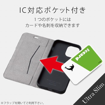 iPhone12 iPhone12 Pro ケース カバー 手帳 フラップ レザー 薄型 スリム カード エレコム