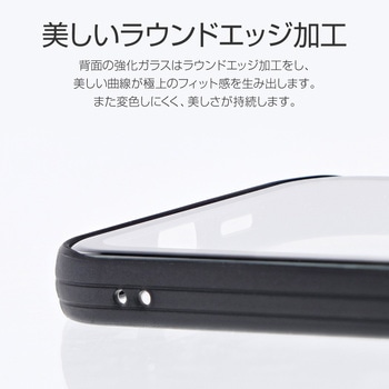 iPhone 12 mini ラウンドエッジガラスシェルケース「SHELL GLASS Round」 指紋防止 ストラップホール付 LEPLUS