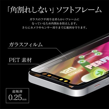 Iphone 12 Mini ガラスフィルム Glass Premium Film 全画面保護 ソフトフレーム ゲーム特化 ブラック Leplus Iphone用フィルム 通販モノタロウ Lp Isfgsg