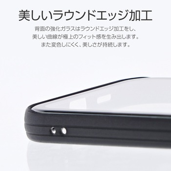 iPhone 12 Pro Max ラウンドエッジガラスシェルケース「SHELL GLASS Round」 指紋防止 ストラップホール付 LEPLUS