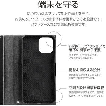 iPhone 12 Pro Max 薄型PUレザーフラップケース「PRIME」 手帳型 耐衝撃 スタンド機能 ストラップホール付 LEPLUS