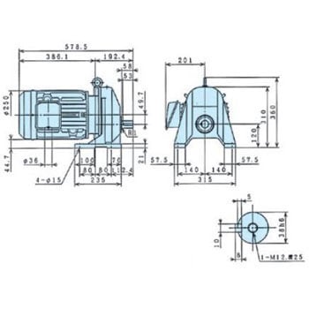 ギヤモータ GAシリーズ(横型脚取付け)200V