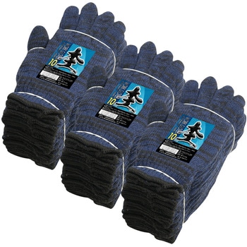 杢軍手ブラック×ネイビー2本編 ACE GLOVE(エースグローブ)