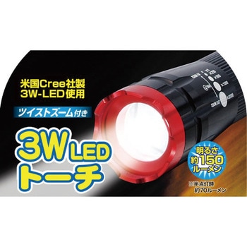 ツイストズーム付き3W LEDトーチ セーブインダストリー