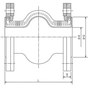 TR-FLEX テフロン内装合成ゴム製防振継手 アトムズ 防振継手・伸縮継手