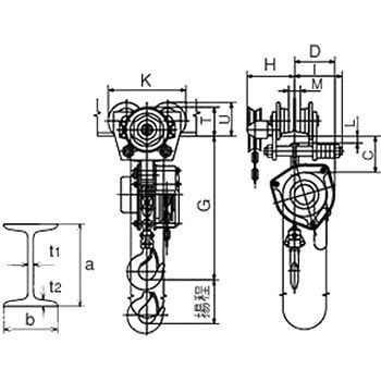 鎖動横行式手動チェーンブロック HGB-50A形