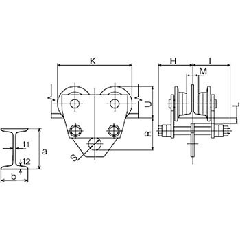 手動チェーンブロック用プレーントロリ PT-5形