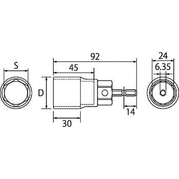 EDS-30C 電動ドリル用コンパクトソケット 1個 トップ工業 【通販サイト