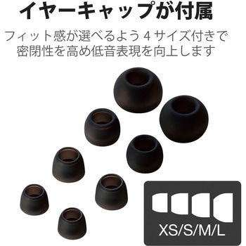 ステレオイヤホン カナル型 Φ3.5mm 10.0mmドライバー エレコム