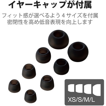 ステレオイヤホン カナル型 Φ3.5mm マイク付 10.0mmドライバー エレコム