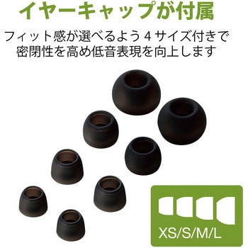 ステレオイヤホン カナル型 Φ3.5mm マイク付 10.0mmドライバー 高耐久ケーブル エレコム
