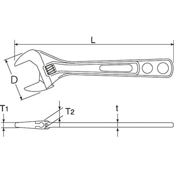 エコワイドグリップ付(薄型軽量ワイドモンキレンチ) トップ工業
