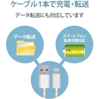 Lightningケーブル A-Lightning 高耐久 データ転送 充電用 USB ライトニング スマートフォン タブレット エレコム