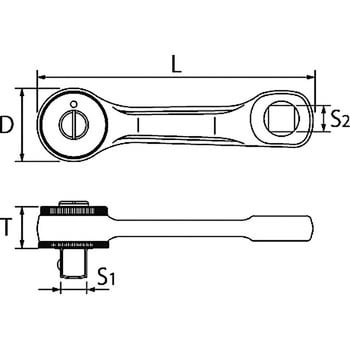 RH-6 ラチェットハンドル 1個 トップ工業 【通販サイトMonotaRO】