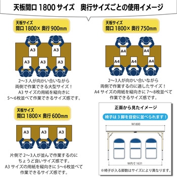 軽量作業台/耐荷重150kg_折りたたみ高さ調整H600～900_ポリエステル天板_ワークテーブル 山金工業
