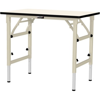 軽量作業台/耐荷重150kg_折りたたみ高さ調整H600～900_ポリエステル天板_ワークテーブル 山金工業