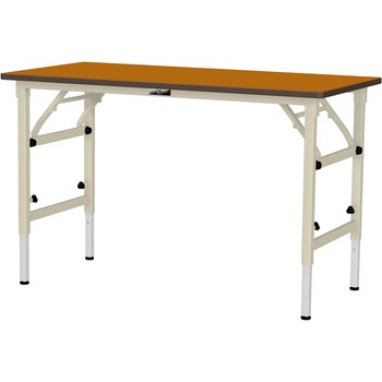軽量作業台/耐荷重150kg_折りたたみ高さ調整H600～900_ポリエステル天板_ワークテーブル 山金工業