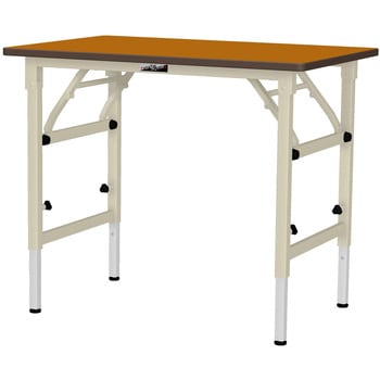 軽量作業台/耐荷重150kg_折りたたみ高さ調整H600～900_ポリエステル天板_ワークテーブル 山金工業