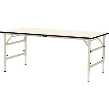 軽量作業台/耐荷重150kg_折りたたみ高さ調整H600～900_塩ビシート天板_ワークテーブル 山金工業