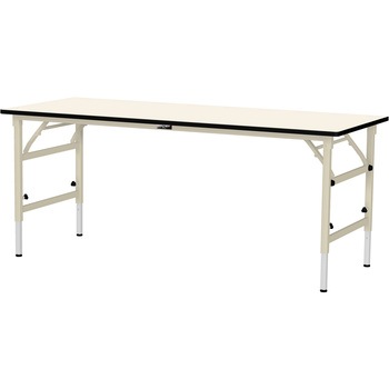 軽量作業台/耐荷重150kg_折りたたみ高さ調整H600～900_塩ビシート天板_ワークテーブル 山金工業