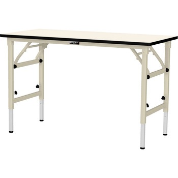 軽量作業台/耐荷重150kg_折りたたみ高さ調整H600～900_塩ビシート天板_ワークテーブル 山金工業