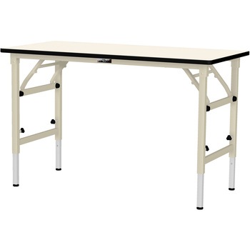軽量作業台/耐荷重150kg_折りたたみ高さ調整H600～900_塩ビシート天板_ワークテーブル 山金工業