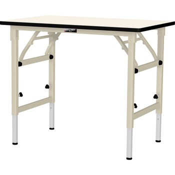 軽量作業台/耐荷重150kg_折りたたみ高さ調整H600～900_塩ビシート天板_ワークテーブル 山金工業