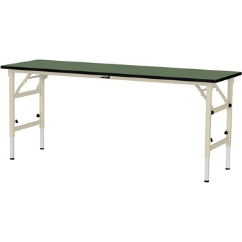軽量作業台/耐荷重150kg_折りたたみ高さ調整H600～900_塩ビシート天板_ワークテーブル 山金工業