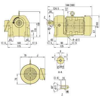 ZNHM1-1280-20 プレストNEOギヤモータ(三相200V・屋内形)・脚 ZNHM1-1280-20 プレストNEOギヤモータ(三相200V・屋内形)・脚