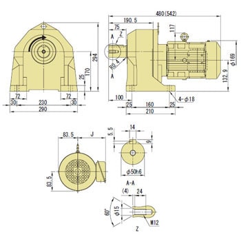 ZNHM2-1500-200 プレストNEOギヤモータ(三相200V・屋内形)・脚取付 1台 住友重機械工業 【通販モノタロウ】