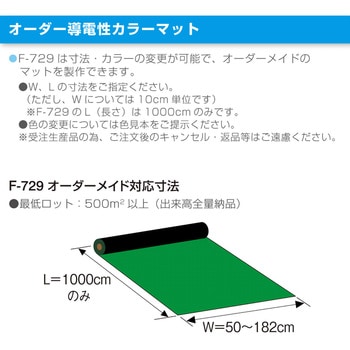 F-729 導電性カラーマット ホーザン 材質PVC 長さ10m F-729 - 【通販