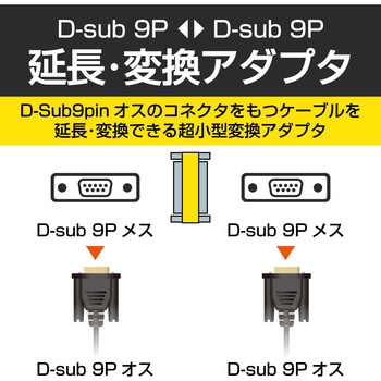 D-subコネクタ 9ピン 小型アダプタ 延長 変換 エレコム