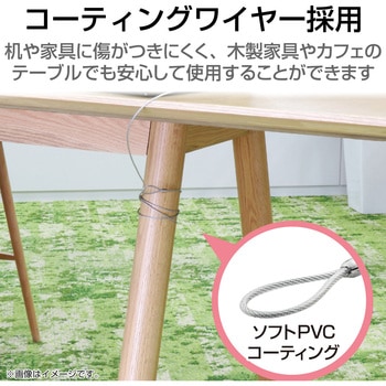セキュリティワイヤー コネクタ取り付け 南京錠 ダイヤル式 3桁 ESL-12 セキュリティケーブル パソコン エレコム