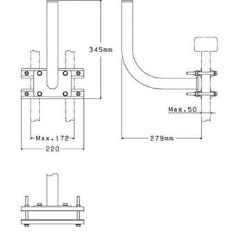 HBM45 BS・CSアンテナ用フェンスベース 1個 マスプロ電工 【通販サイト