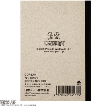 CDノート COLORS OF PEANUTS A7 日本ノート