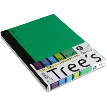 Tree's 5冊パック セミB5 6mm罫 日本ノート
