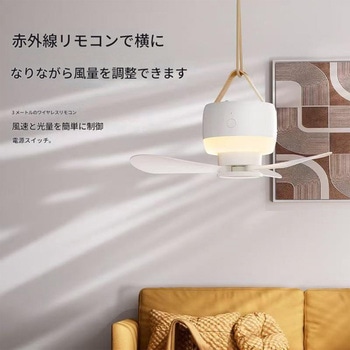 吊り下げ扇風機 バッテリー式 ホワイト F13 幅85×奥行85×高さ90 CRECOTE