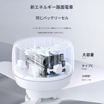 吊り下げ扇風機 バッテリー式 ホワイト F13 幅85×奥行85×高さ90 CRECOTE