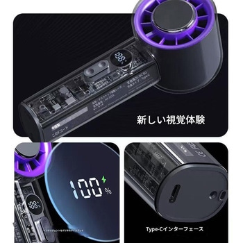 冷却ハンディファン2000mAh(5W) F331C 幅53×奥行53×高さ152 CRECOTE