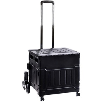 折り畳みキャリーカート 50L ブラック 9000 (折り畳みサイズ)幅415×奥行115×高さ420 CRECOTE