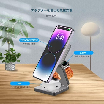 3in1角形ワイヤレス充電器qi2 IW30 幅68×奥行24×高さ68 CRECOTE