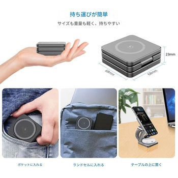 3in1角形ワイヤレス充電器qi2 IW30 幅68×奥行24×高さ68 CRECOTE