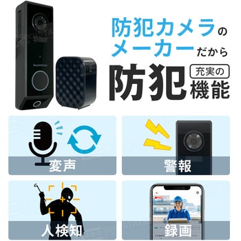 SecuSTATION スマホでドアホンV 足元まで映せる2眼カメラ搭載スマートドアベル SecuSTATION