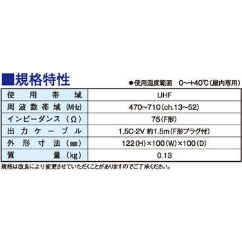 アンテナ 地デジ 室内アンテナ 小型 UHF 強電界地域用 使用チャンネル：UHF・ch13～52 DXアンテナ