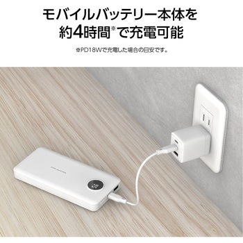 PD20W モバイルバッテリー10000 ホワイト - 多摩電子