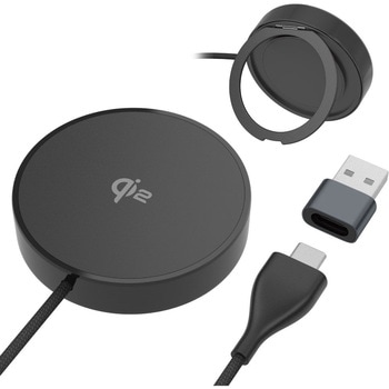Qi対応 ワイヤレス充電器 ブラック 多摩電子