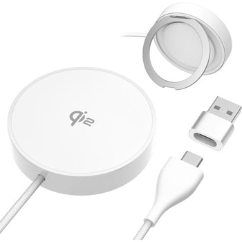 Qi対応 ワイヤレス充電器 ホワイト 多摩電子