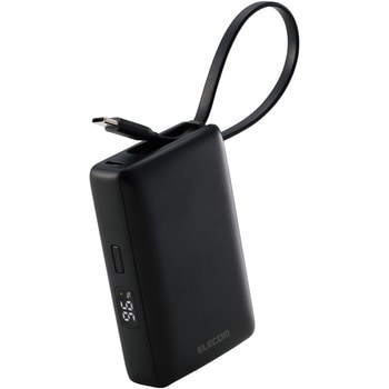 モバイルバッテリー 大容量 10000mAh 小型 USB-Cケーブル一体型 LED残量表示 【Type-C端子搭載機器対応】 - エレコム