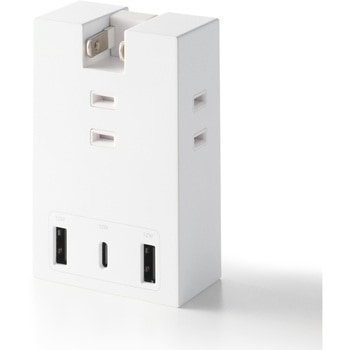 電源タップ USB直挿し (コンセント 3口 Type-C×1 USB-A×2) コンパクト 雷ガード ほこり防止シャッター エレコム